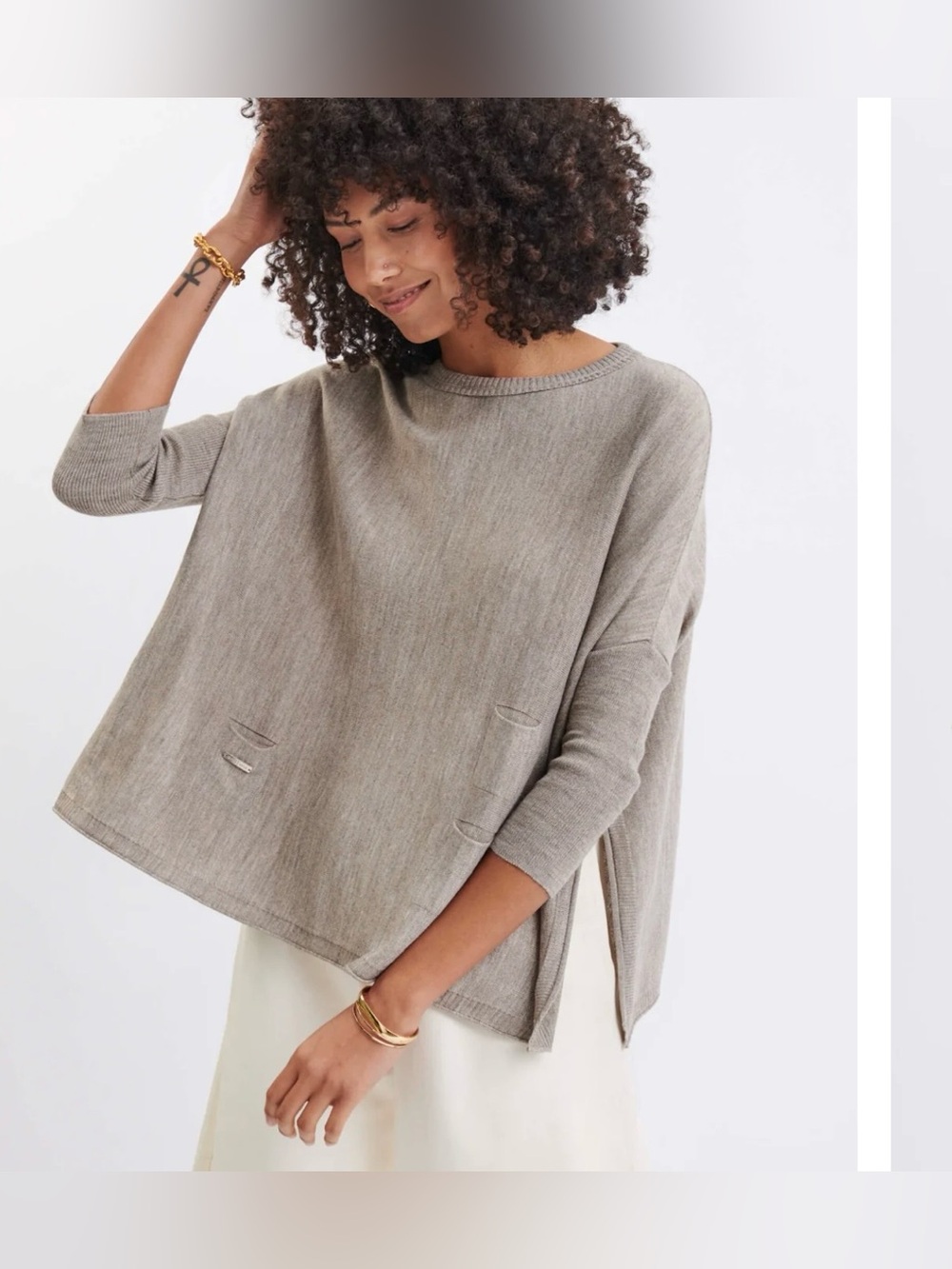 Mersea Catalina Travel Sweater Women's One Size‎ Driftwood Oversized Lightweight
